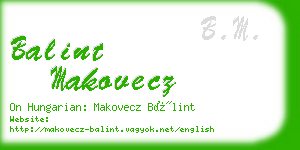 balint makovecz business card